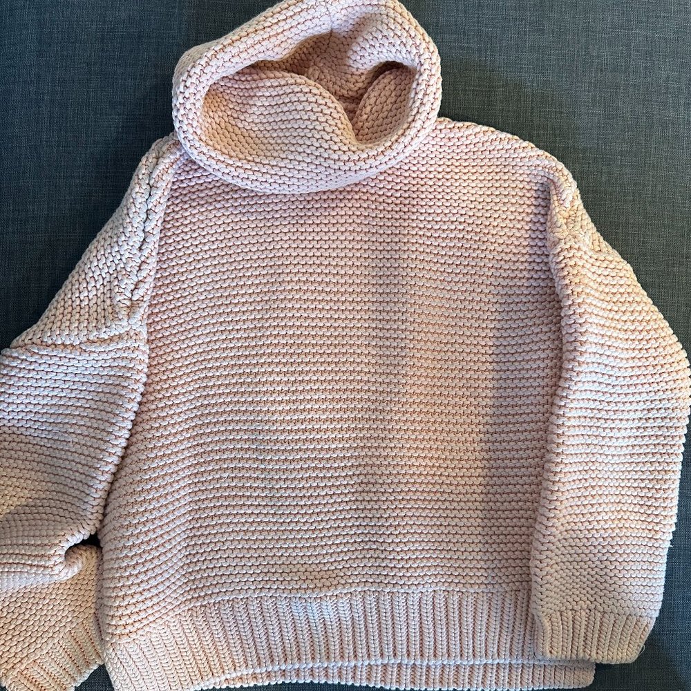 Zara Pink Long Sleeve Chunky Knitted Sweater thick knit sweater